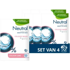 Neutral Parfumvrij Kleur Waspoeder - 4 X 18 Wasbeurten - Voordeelverpakking - 72 Wasbeurten