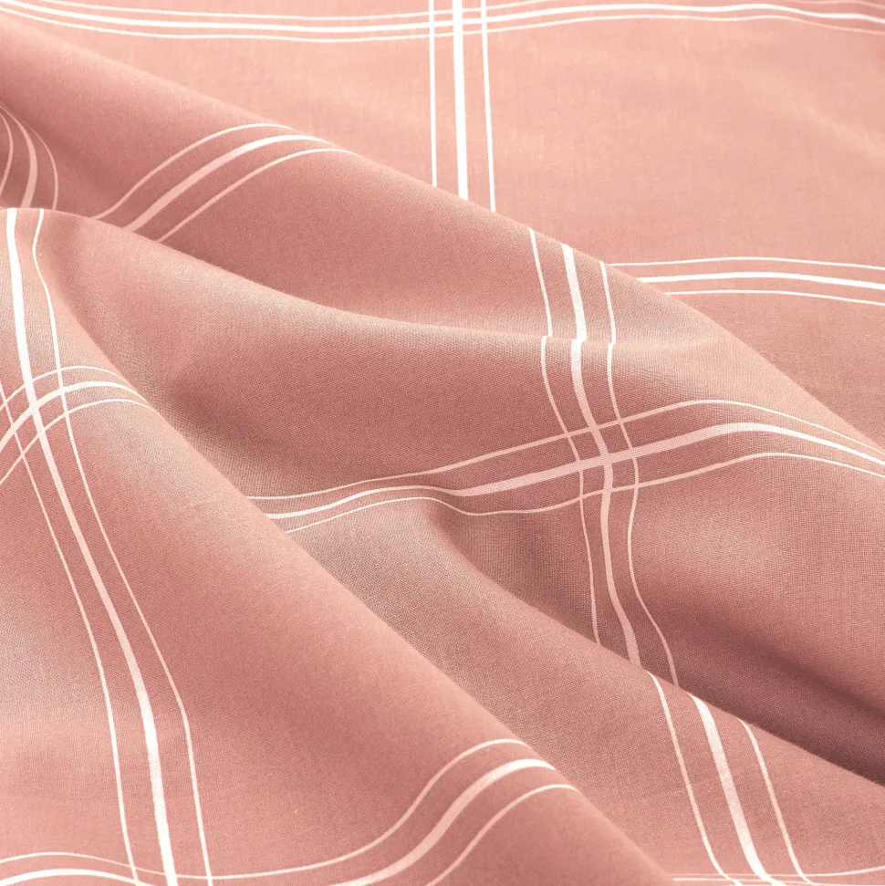 Nous Living Katoenen Dekbedovertrek 2 Persoons Line Check (200X220 Cm)