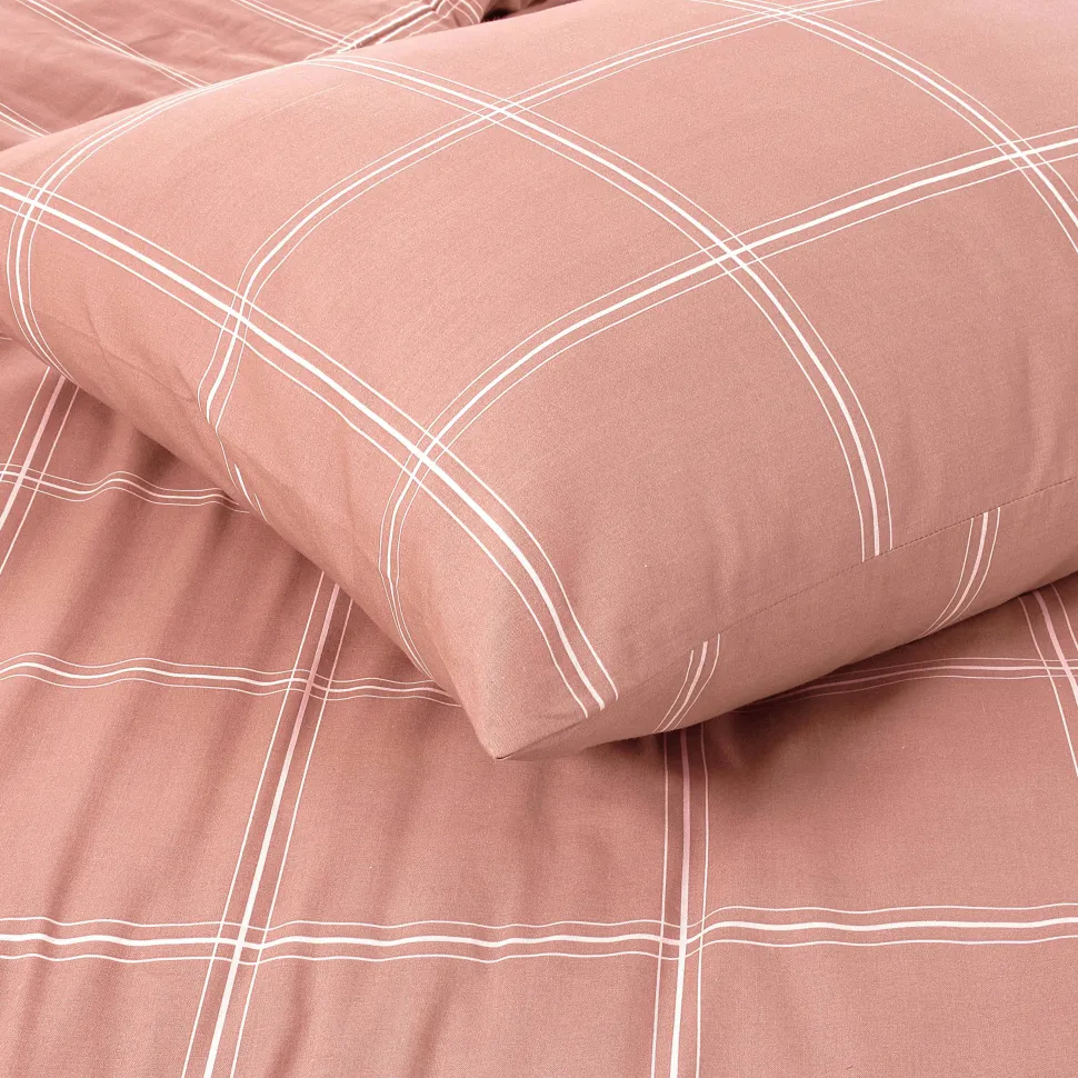 Nous Living Katoenen Dekbedovertrek 2 Persoons Line Check (200X220 Cm)