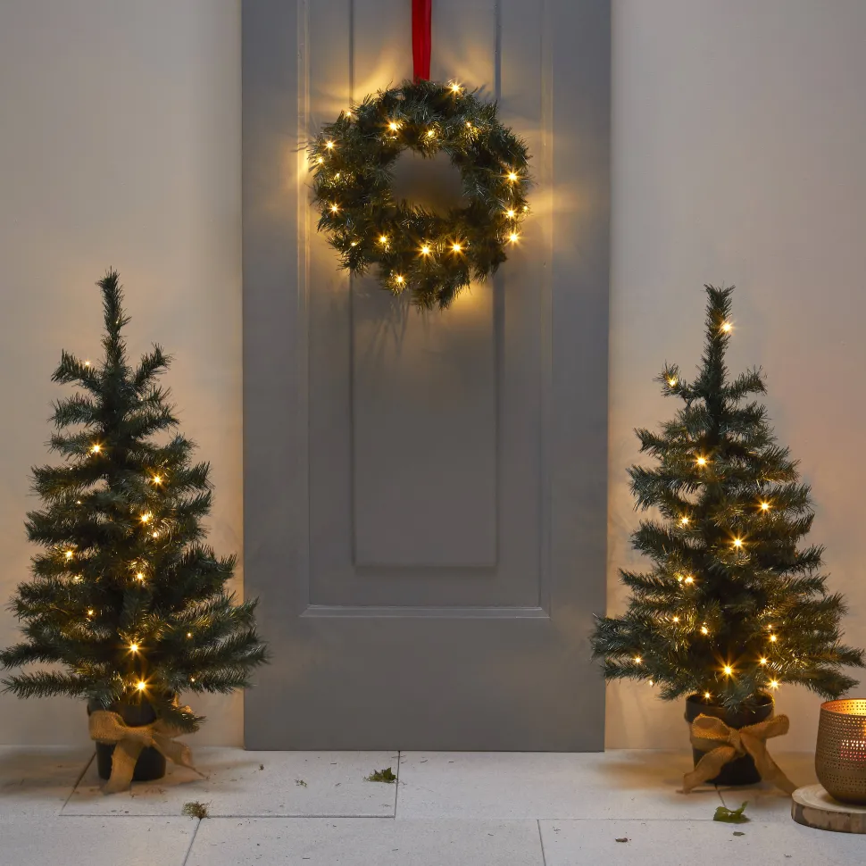 Nova Belle 2 Verlichte Buiten Kerstbomen En Krans Fraser (H95 X O55 Cm)