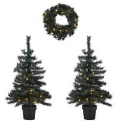 Nova Belle 2 Verlichte Buiten Kerstbomen En Krans Fraser (H95 X O55 Cm)