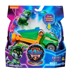 Paw Patrol The Mighty Movie Vuilniswagen Met Rocky Actiefiguur Licht En Geluid