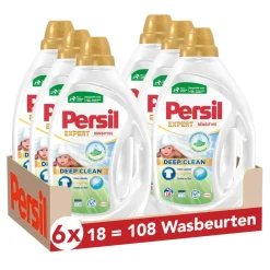 Persil Sensitive Gel - Vloeibaar Wasmiddel - Baby En Gevoelige Huid - Voordeelverpakking - 6 X 18 Wasbeurten - 108 Wasbeurten