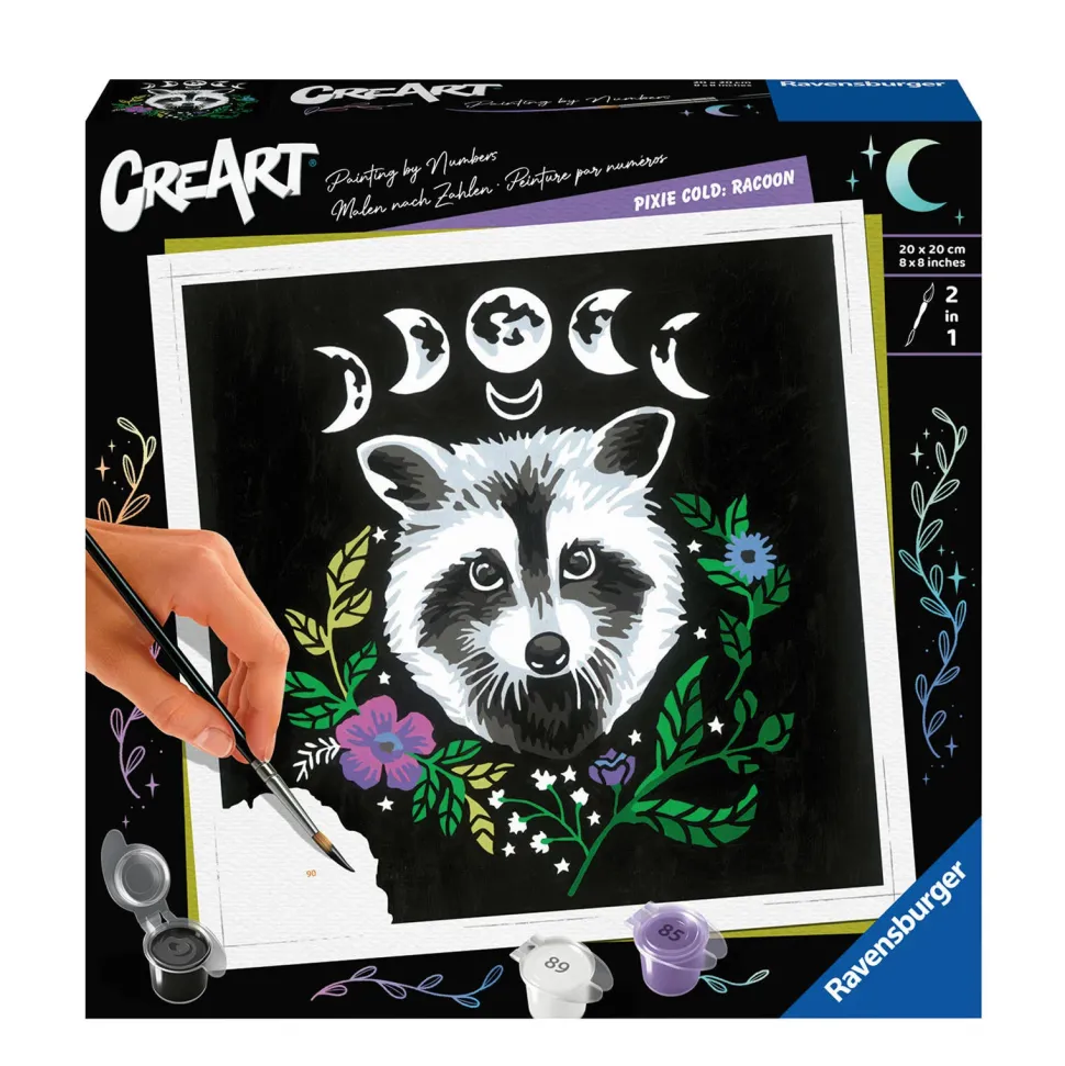Ravensburger Pixie Cold Edition Raccoon - Schilderen Op Nummer Voor Volwassenen