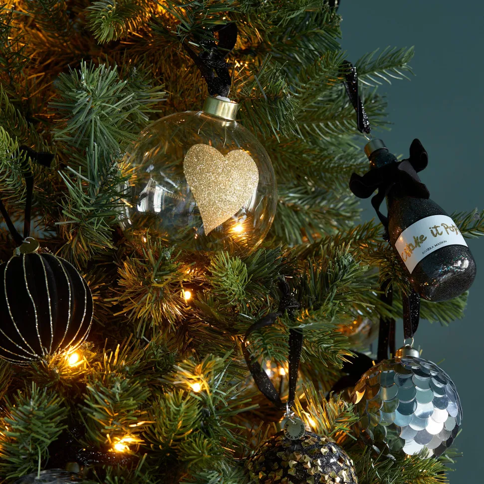 Riviera Maison Kerstbal Glitter Bow (O12 Cm)