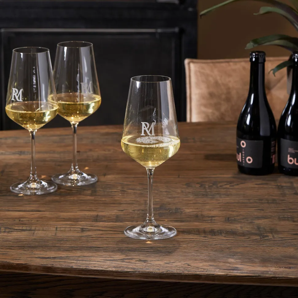 Riviera Maison Wijnglas Wit Monogram