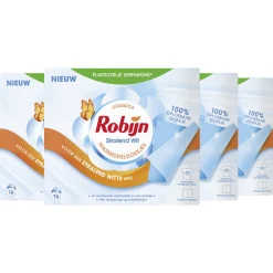Robijn Classics Stralend Wit Wasmiddeldoekjes - 4 X 16 Wasstrips - Voordeelverpakking - 64 Wasbeurten