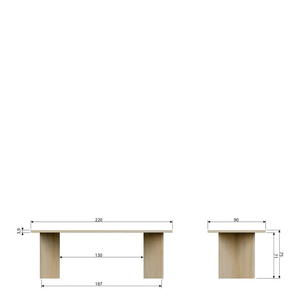 Vtwonen Eetkamertafel Angle (90X220 Cm)
