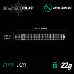 Winmau Blackout Steeltip Dartpijlen 22Gr