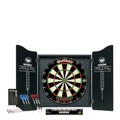 Winmau Pro Diamond Dartset - Kabinet, Dartbord En 2 Dartpijlen