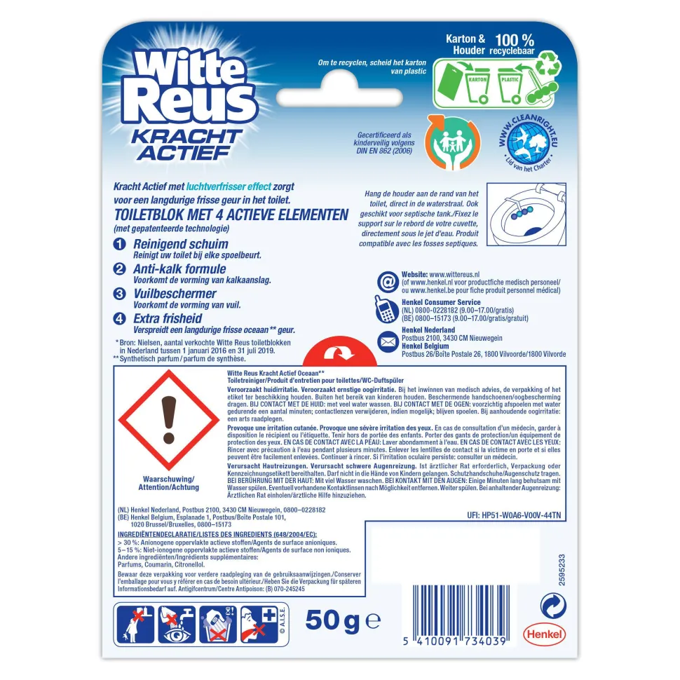 Witte Reus Kracht Actief Oceaan Toiletblok - 10 Stuks