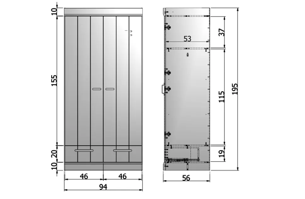 Woood Connect 2-Deurs Kledingkast