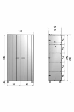 Woood 2-Deurs Kledingkast Dennis