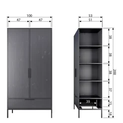 Woood Kledingkast Adam