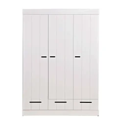 Woood Woood Connect Kast 3-Deurs Met Lade - Grenen - Wit - 195X140X53
