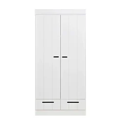 Woood Woood Connect Kast 2-Deurs Met Lade - Grenen - Wit - 195X94X53 Connect