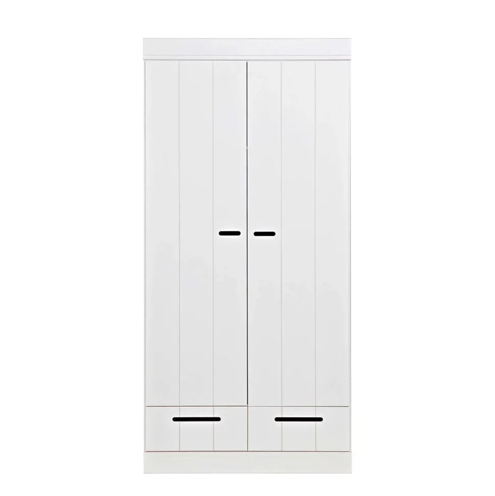 Woood Woood Connect Kast 2-Deurs Met Lade - Grenen - Wit - 195X94X53 Connect