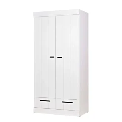 Woood Woood Connect Kast 2-Deurs Met Lade - Grenen - Wit - 195X94X53 Connect