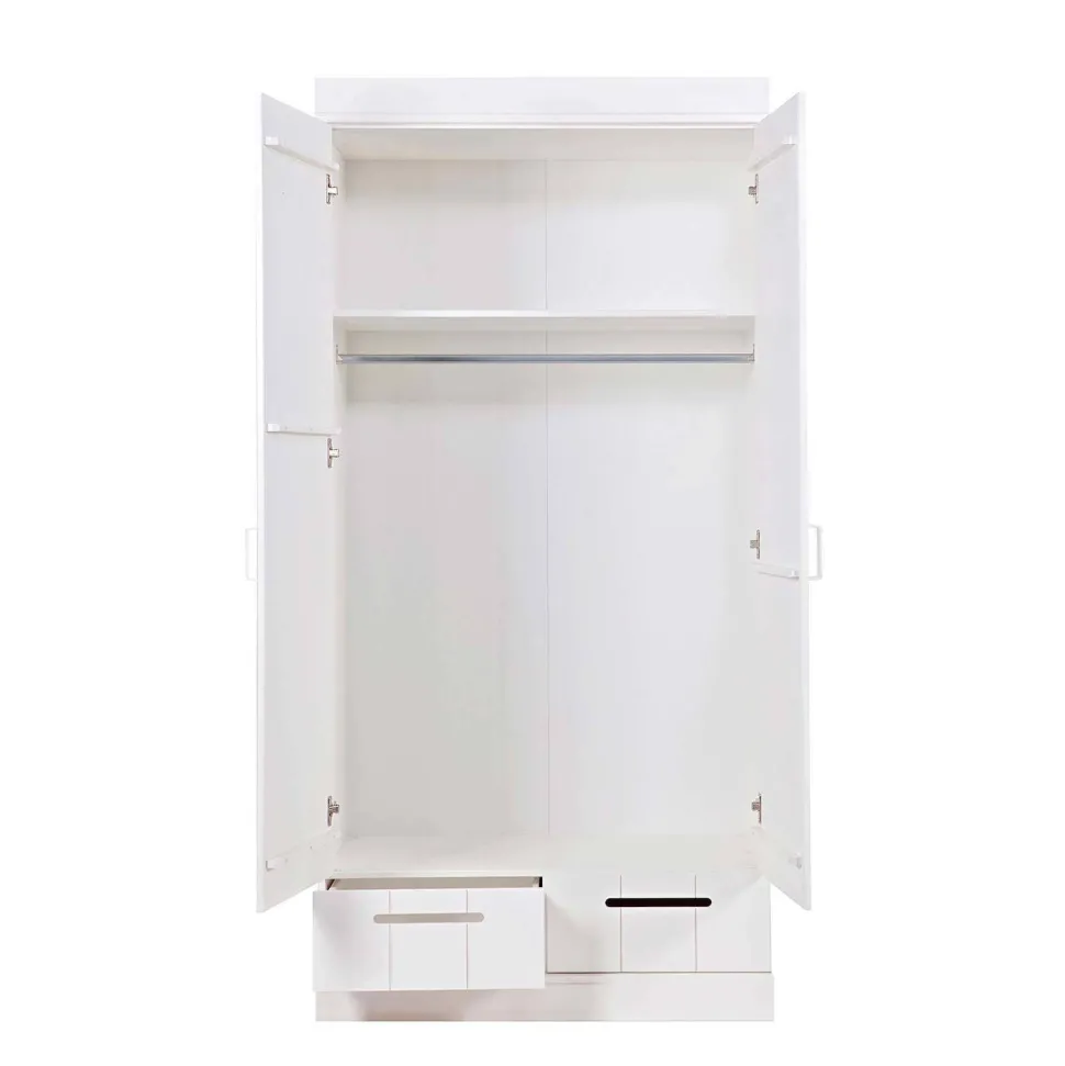 Woood Woood Connect Kast 2-Deurs Met Lade - Grenen - Wit - 195X94X53 Connect