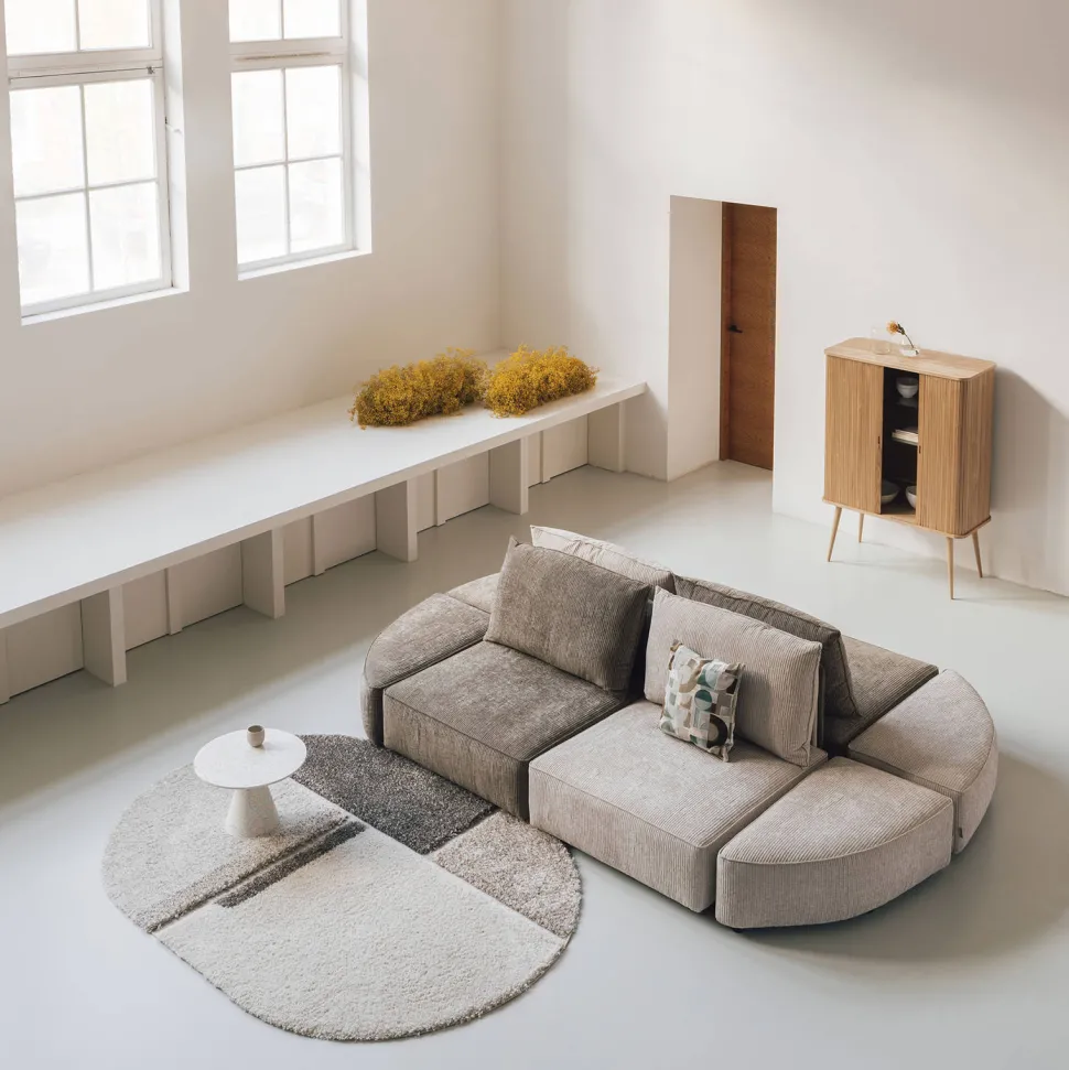 Zuiver Hunter Modulair Bankelement (Poef Halfrond Links)