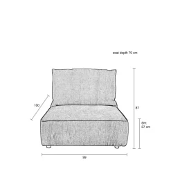 Zuiver Hunter Modulair Bankelement (1,5-Zits Met Rug)